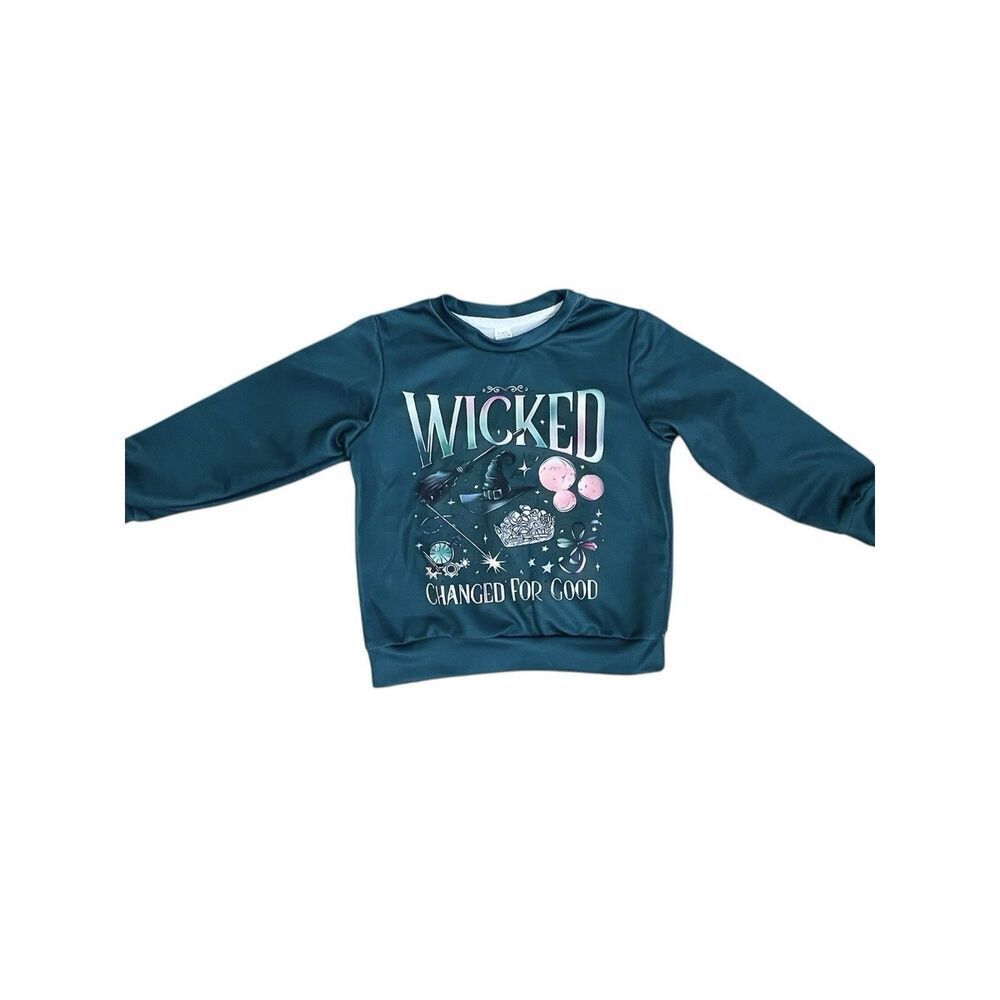 Wicked sweatshirt teal kids 5-6Y graphic cozy cute